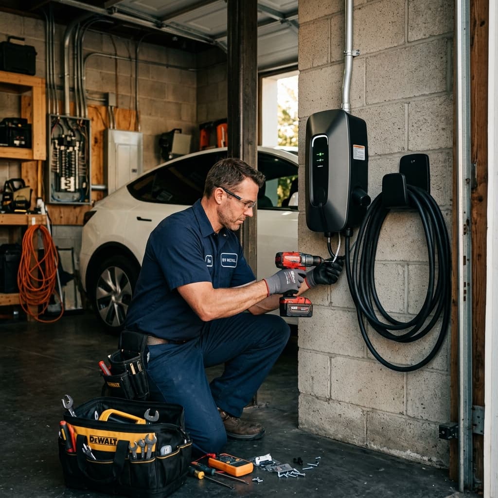Installazione di una Wallbox di ricarica per auto elettriche nel garage di un'abitazione